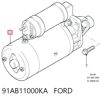 Motor de arranco 91AB11000KA Ford
