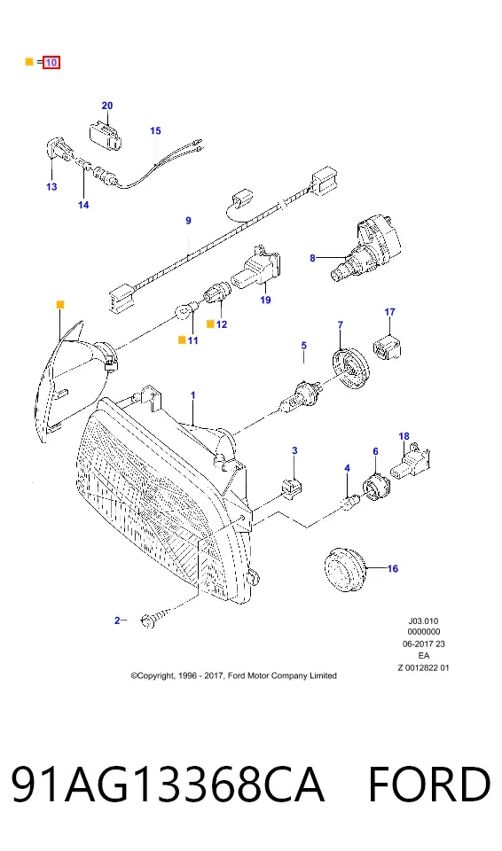 Pisca-pisca direito 91AG13368CA Ford