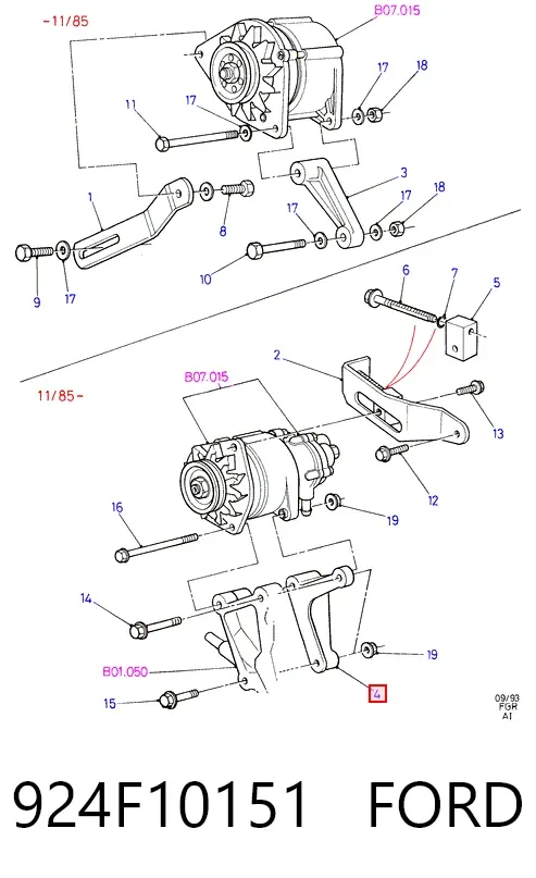 Consola do gerador 924F10151 Ford