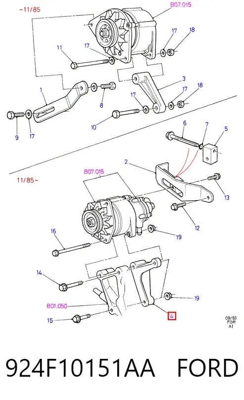 Consola do gerador 924F10151AA Ford