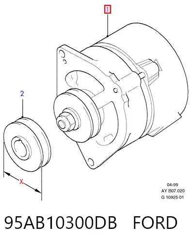 Gerador 95AB10300DB Ford