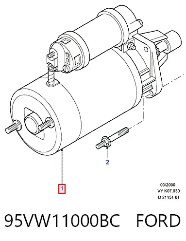 Motor de arranco 95VW11000BC Ford