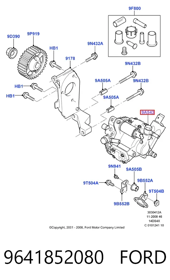 Bomba de combustível de pressão alta 9641852080 Ford