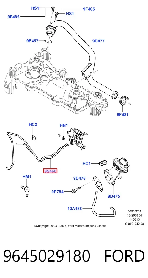 Convertidor de pressão (solenoide) de supercompressão 9645029180 Ford