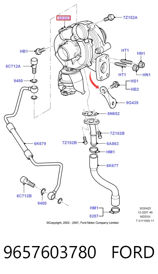 Turbina 9657603780 Ford