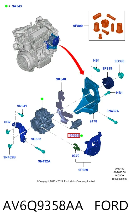 Válvula de regulação de pressão (válvula de redução da Bomba de Combustível de Pressão Alta) Common-Rail-System AV6Q9358AA Ford