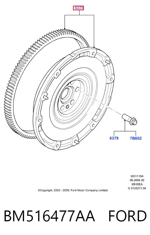 Volante de motor BM516477AA Ford