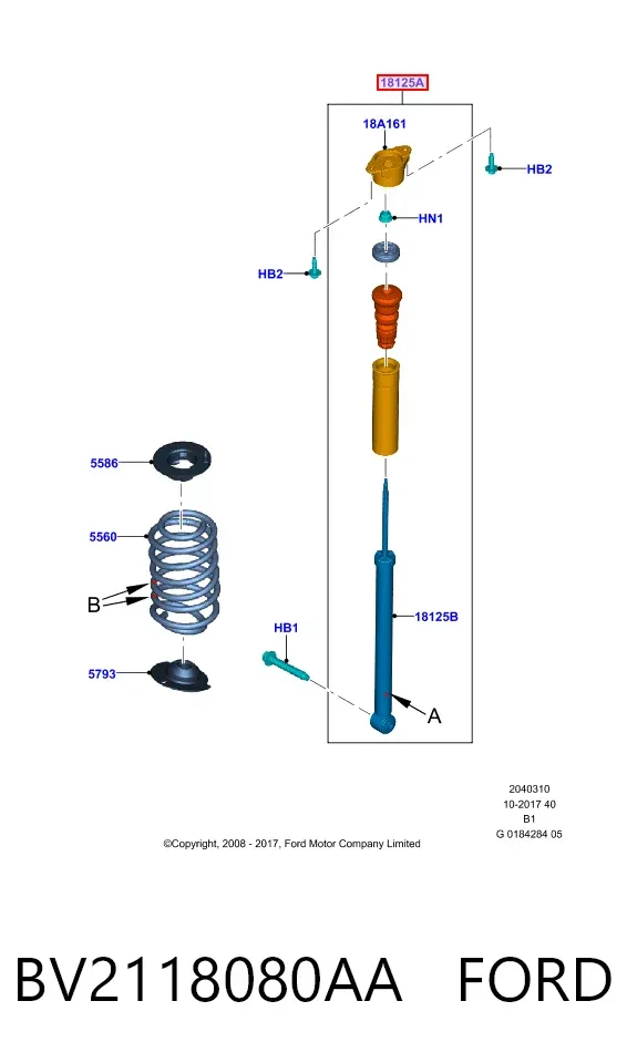 Amortecedor traseiro BV2118080AA Ford