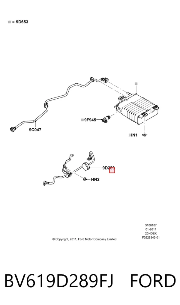 Válvula de adsorvedor dos vapores de combustível BV619D289FJ Ford