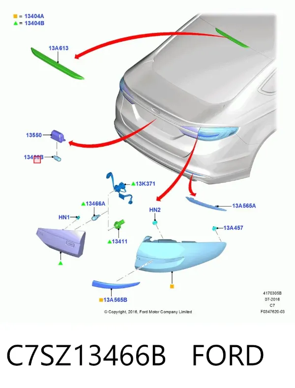 Lâmpada de pisca-pisca C7SZ13466B Ford