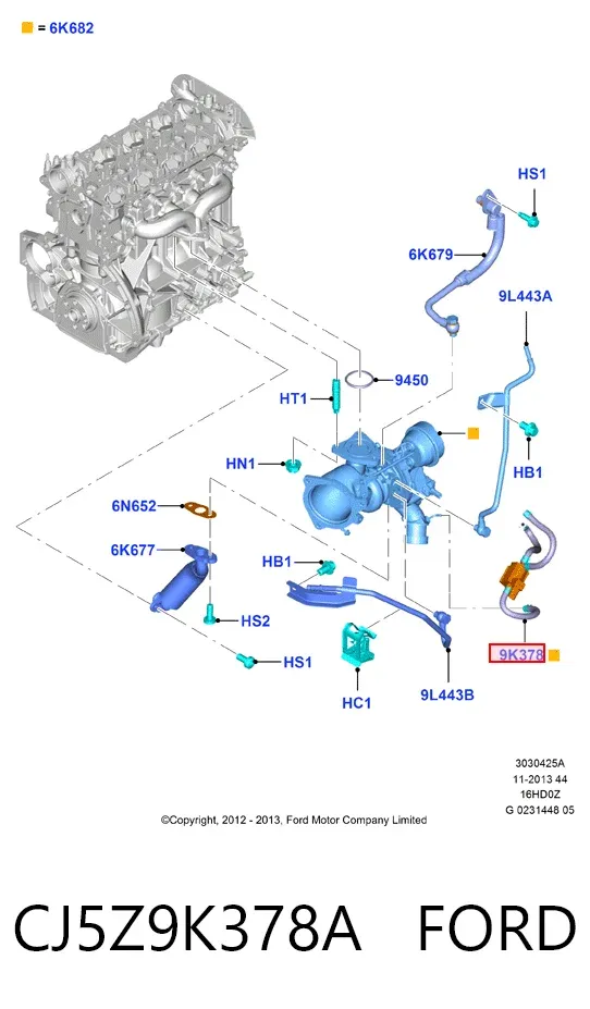 Convertidor de pressão (solenoide) de supercompressão CJ5Z9K378A Ford