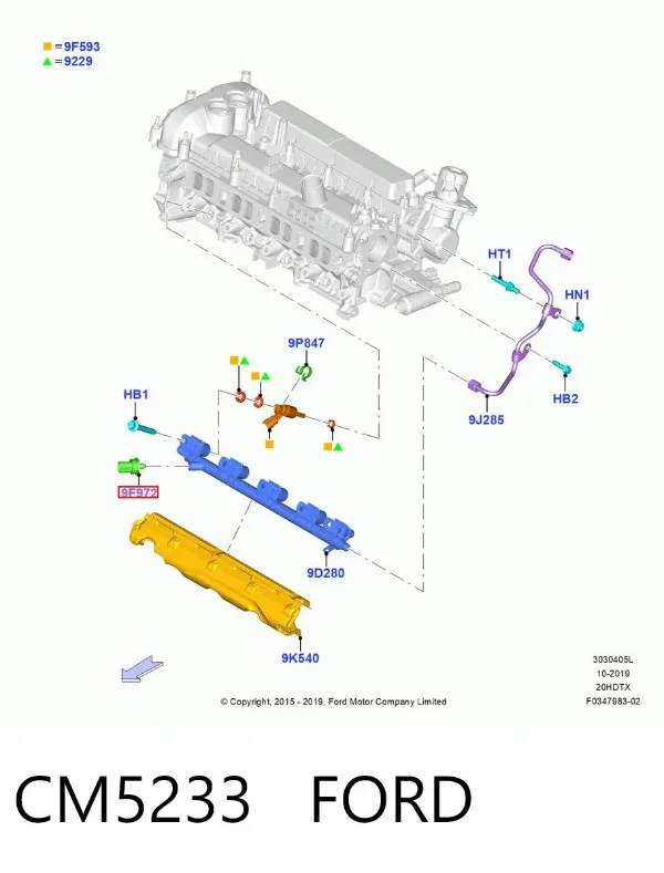 Sensor de pressão de combustível CM5233 Ford