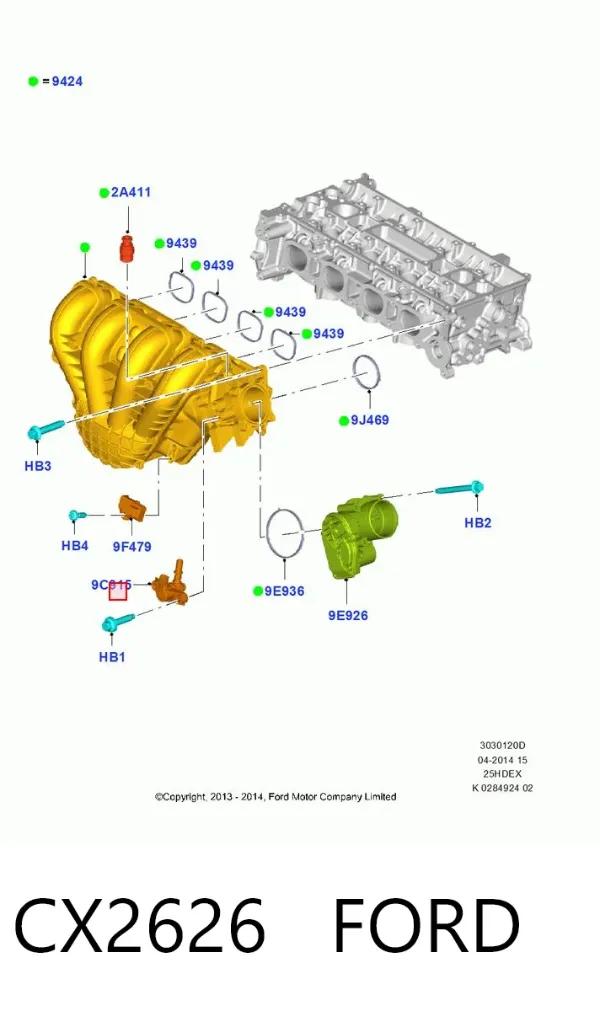 Válvula de ventilação dos gases do tanque de combustível CX2626 Ford