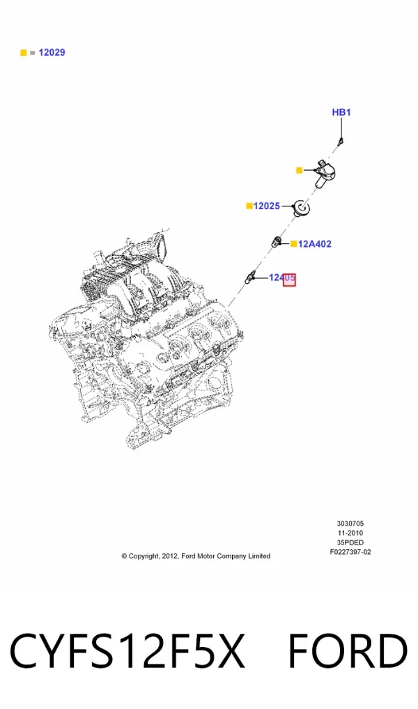 Vela de ignição CYFS12F5X Ford