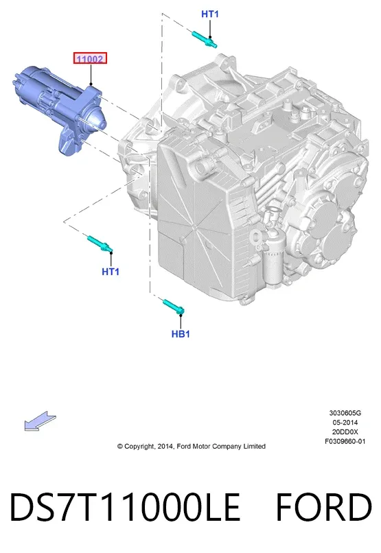 Motor de arranco DS7T11000LE Ford