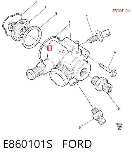 Vedante de termostato E860101S Ford