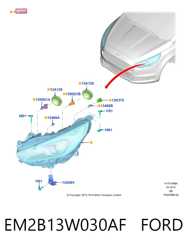 Luz esquerda Ford Galaxy III
