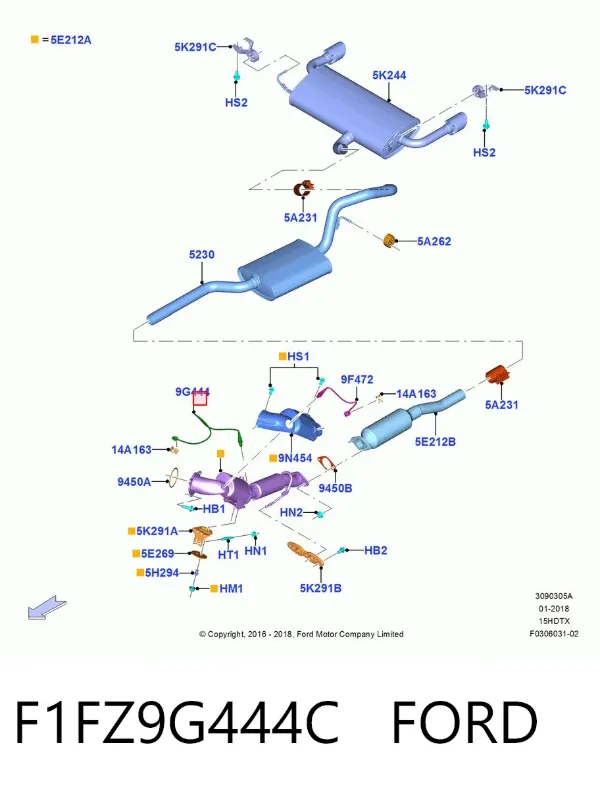 Sonda lambda, sensor de oxigênio F1FZ9G444C Ford