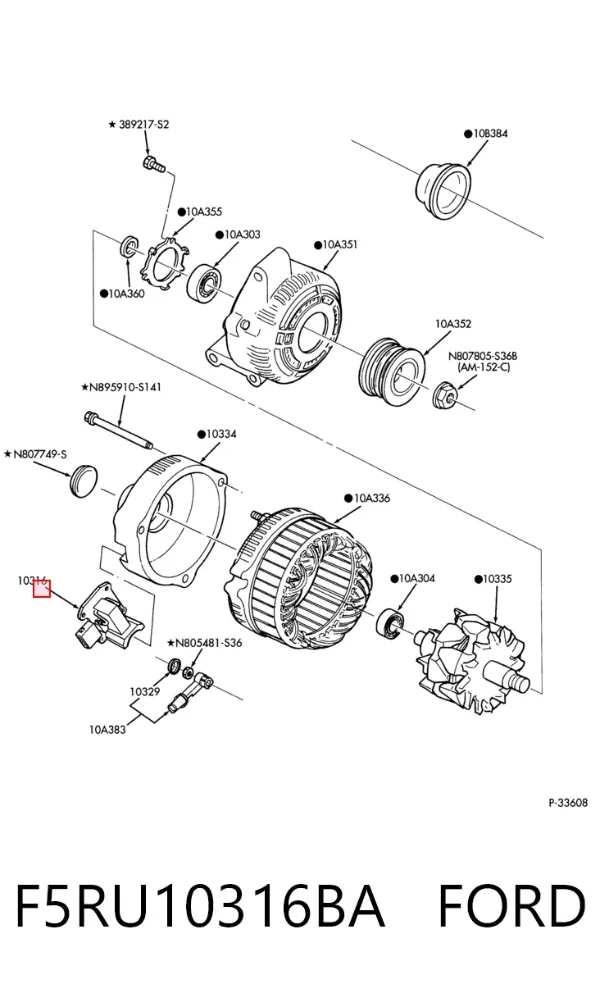 Relê-regulador do gerador (relê de carregamento) F5RU10316BA Ford