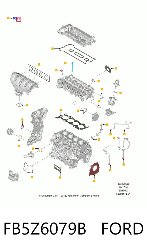 Kit de vedantes de motor completo FB5Z6079B Ford