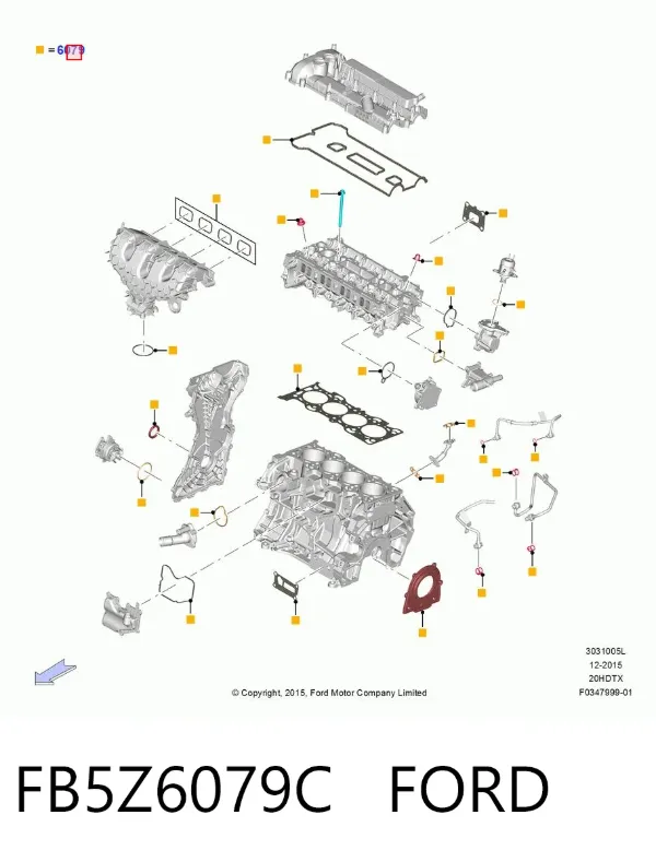Kit de vedantes de motor completo FB5Z6079C Ford