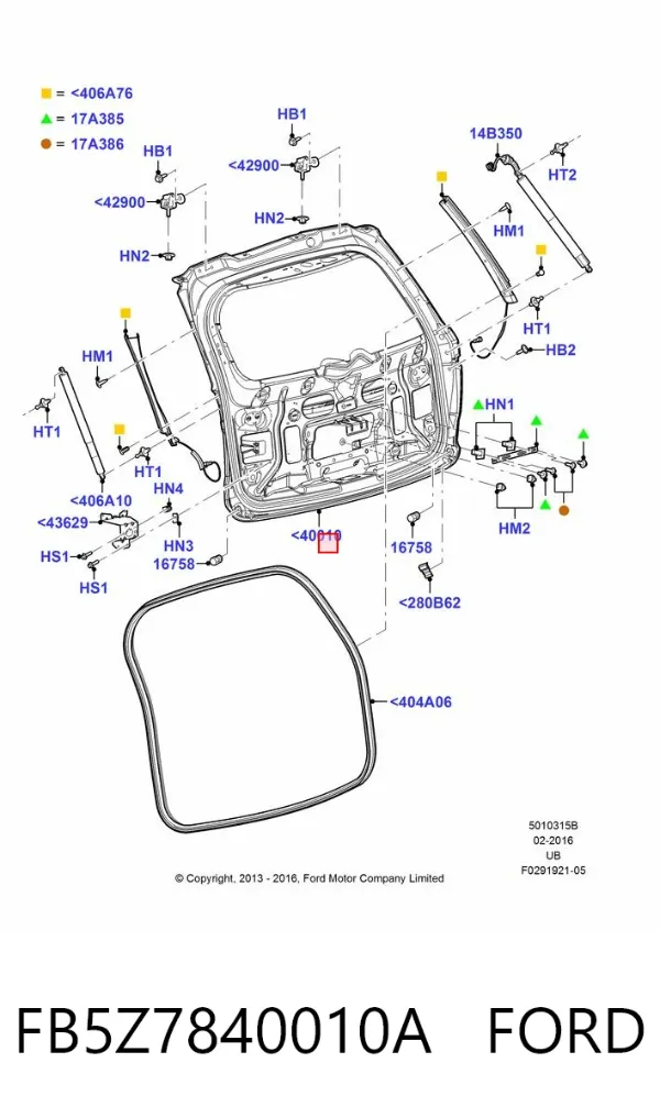 Porta traseira (3ª/5ª porta-malas (tampa de alcapão) Ford Explorer U5