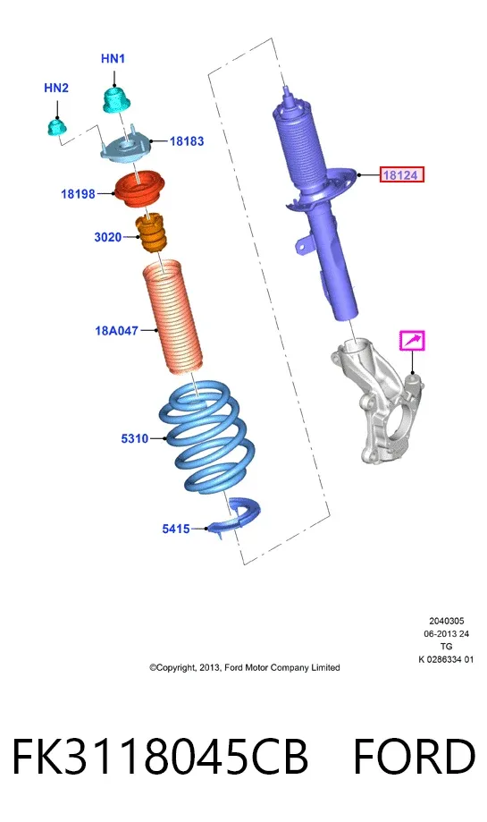 Amortecedor dianteiro FK3118045CB Ford