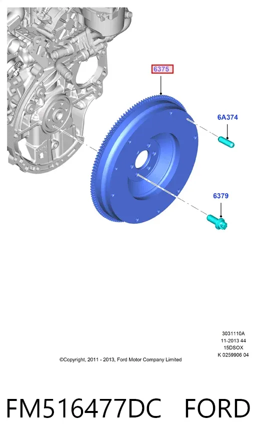Volante de motor FM516477DC Ford
