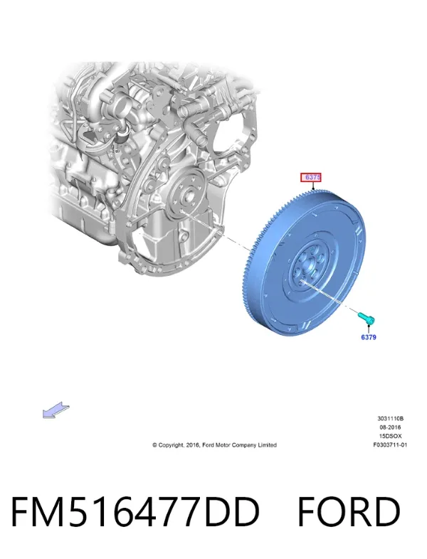 Volante de motor FM516477DD Ford