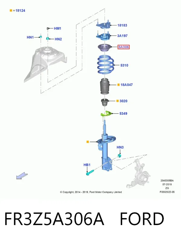 Rolamento de suporte do amortecedor dianteiro FR3Z5A306A Ford