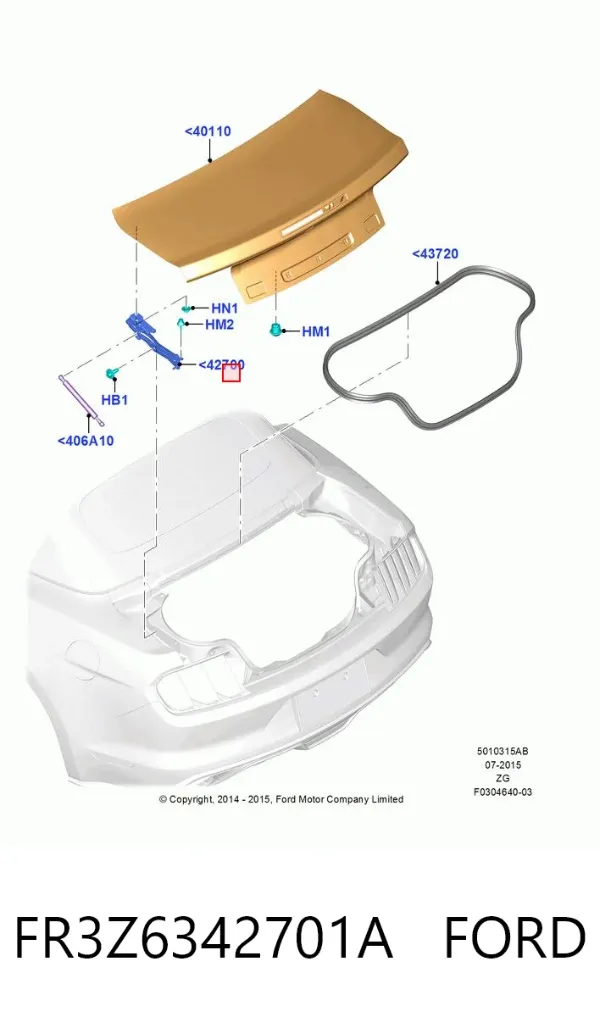 Gozno de tampa de porta-malas FR3Z6342701A Ford