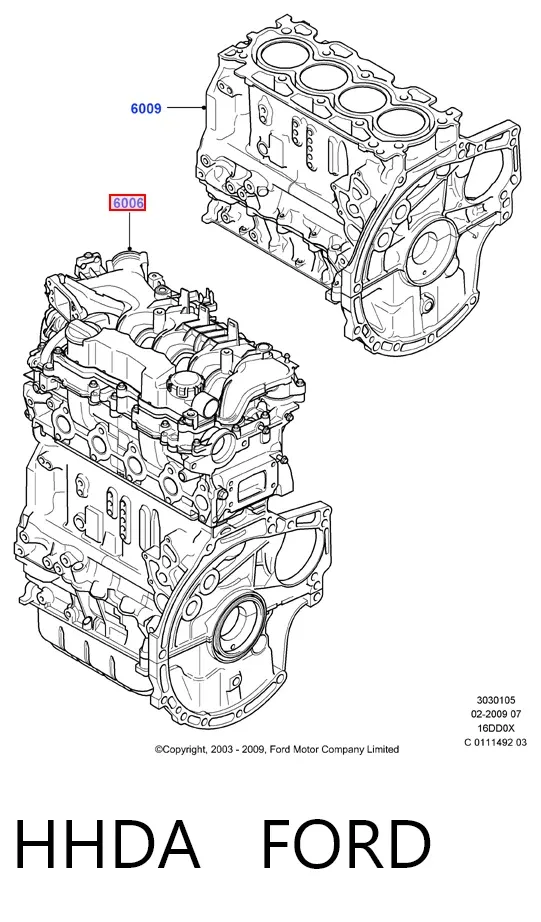 Motor montado HHDA Ford