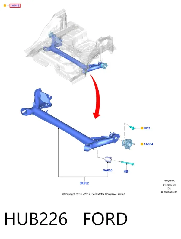 Cubo traseiro HUB226 Ford
