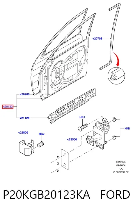 Porta dianteira esquerda P20KGB20123KA Ford