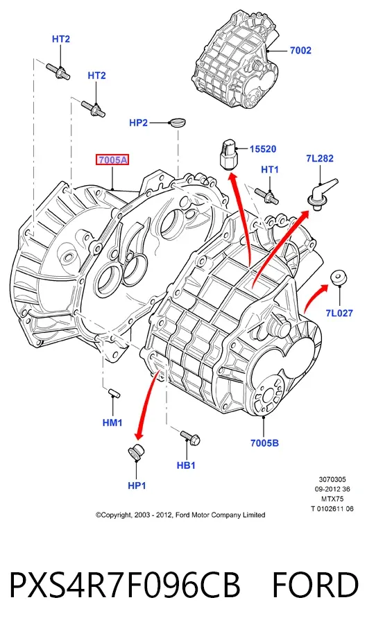  PXS4R7F096CB Ford
