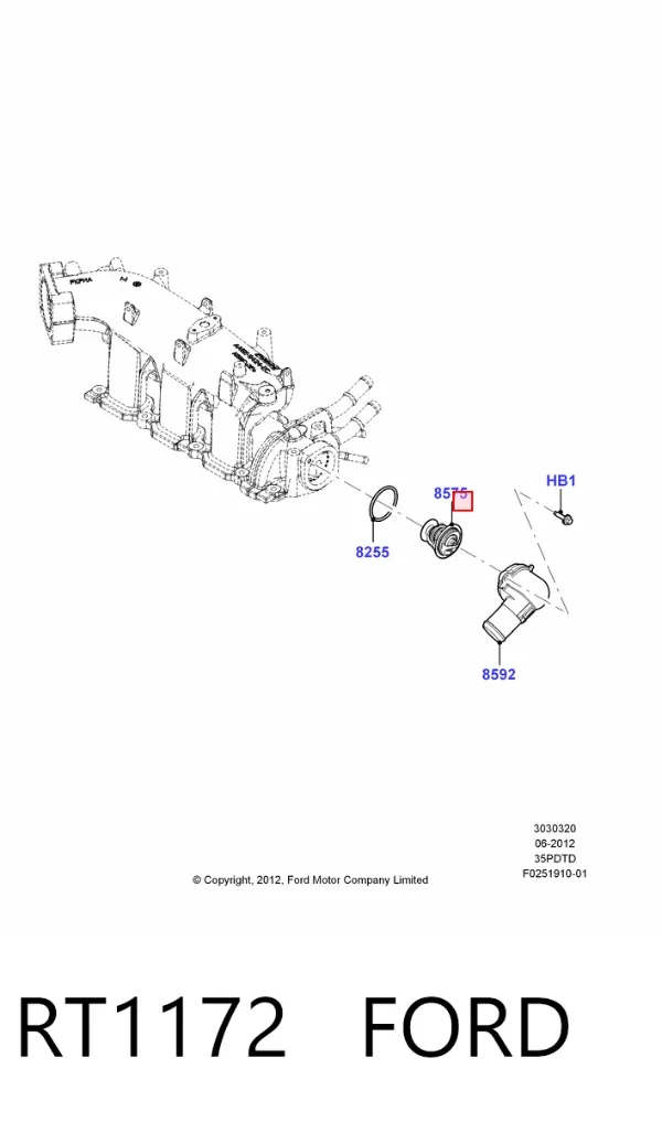 Termostato RT1172 Ford