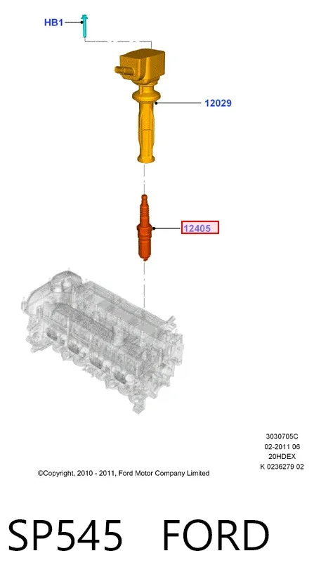 Vela de ignição SP545 Ford