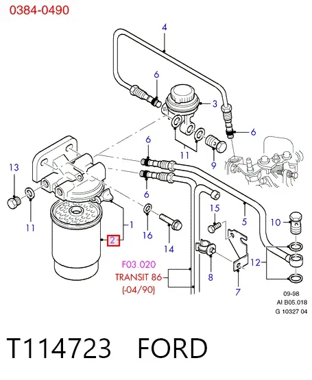 Filtro de combustível T114723 Ford