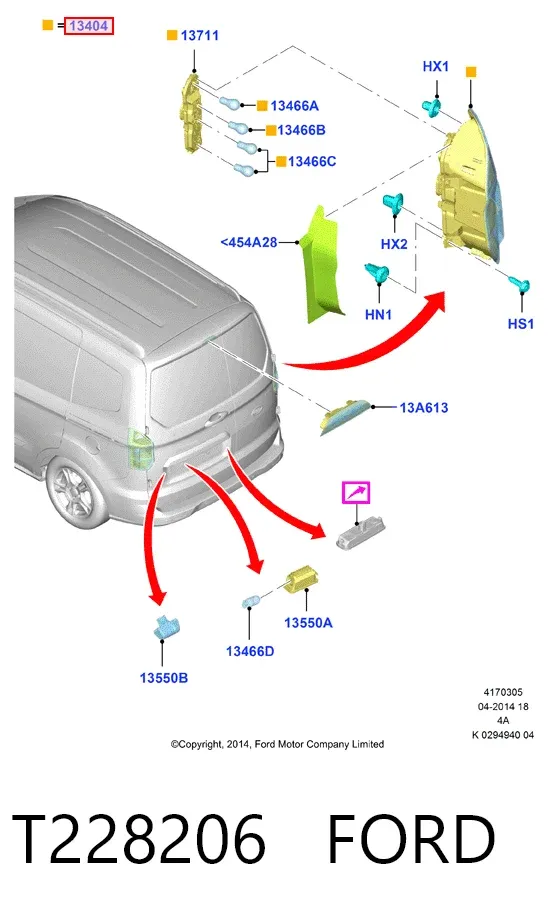 Lanterna traseira esquerda T228206 Ford