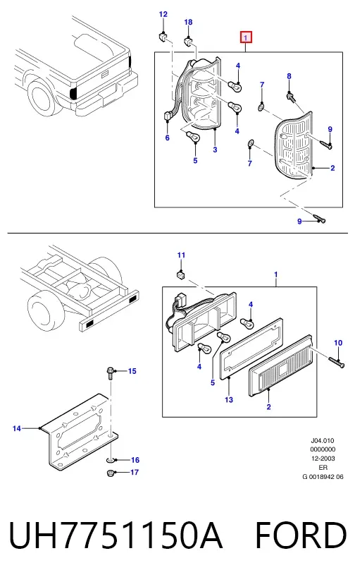 Lanterna traseira direita UH7751150A Ford