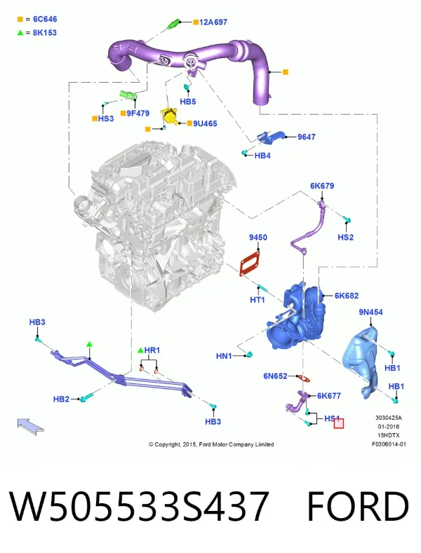Parafuso W505533S437 Ford