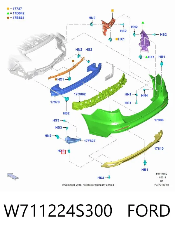 Kit de reparação de suporte do freio traseiro W711224S300 Ford