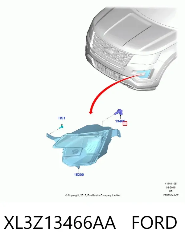 Lâmpada das luzes de nevoeiro XL3Z13466AA Ford