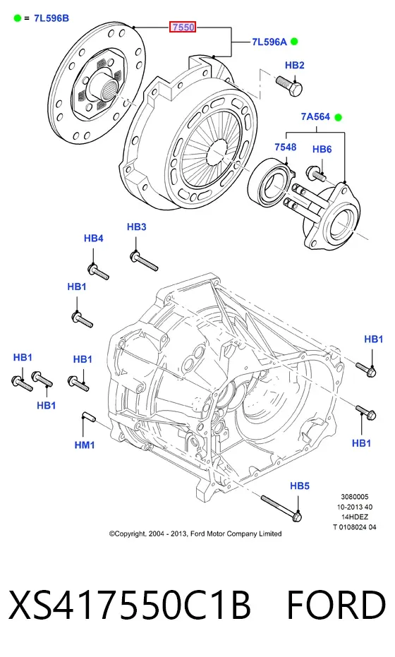 Disco de embraiagem XS417550C1B Ford