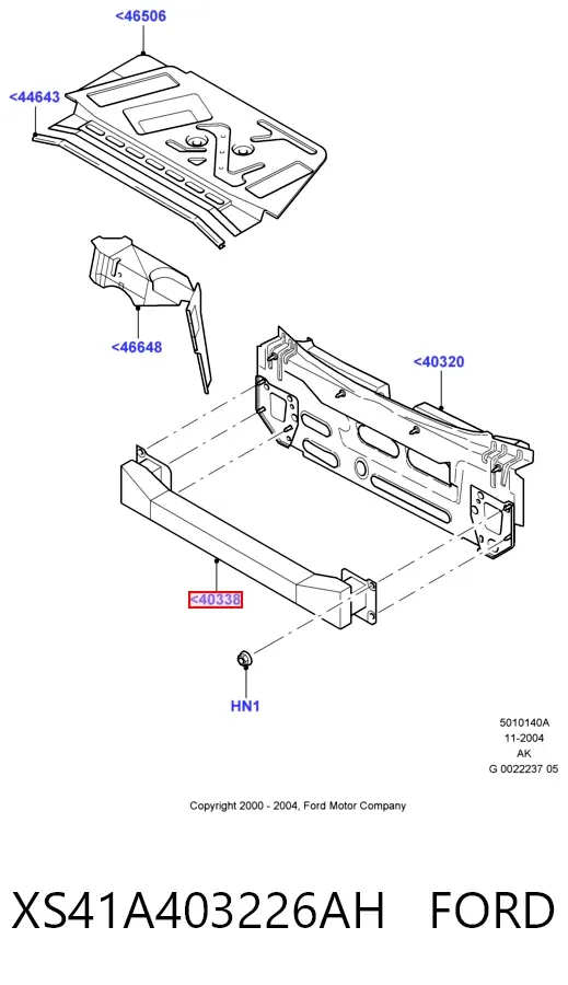 Reforçador do pára-choque traseiro XS41A403226AH Ford