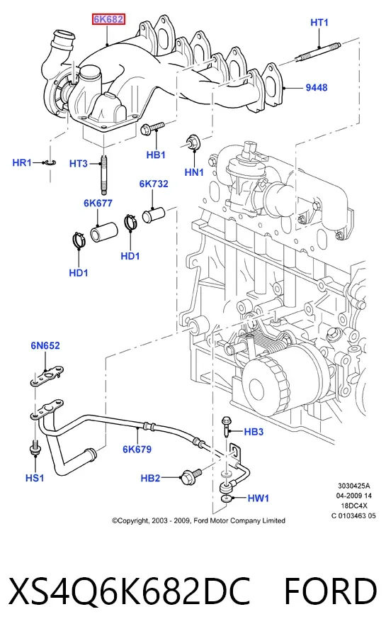Turbina XS4Q6K682DC Ford
