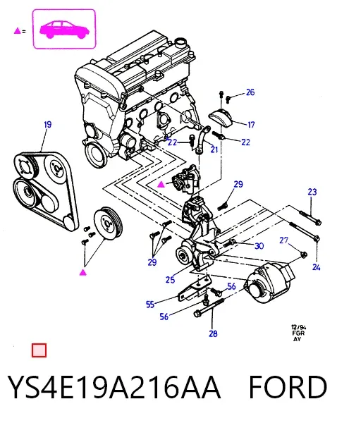 Rolo parasita da correia de transmissão YS4E19A216AA Ford