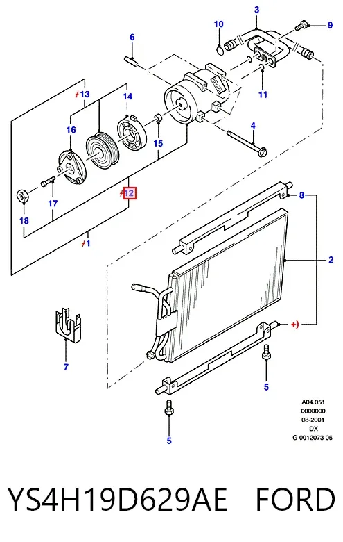 Compressor de aparelho de ar condicionado YS4H19D629AE Ford