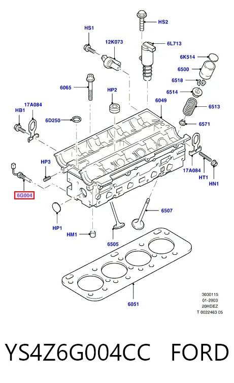 Sensor de temperatura do fluido de esfriamento YS4Z6G004CC Ford