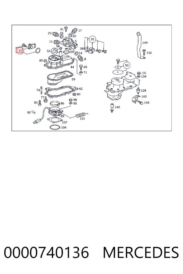 Sensor de posição da válvula de borboleta (potenciômetro) 0000740136 Mercedes
